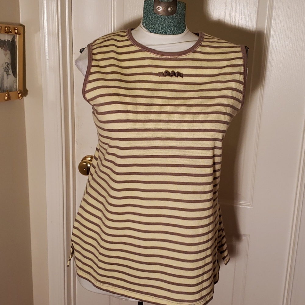 Allison Daley tank tan yellow knit xl